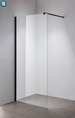 Душевая перегородка Bravo Lega 120ТB 120x200 см черный мат, Универсальная, прозрачный, черный матовый