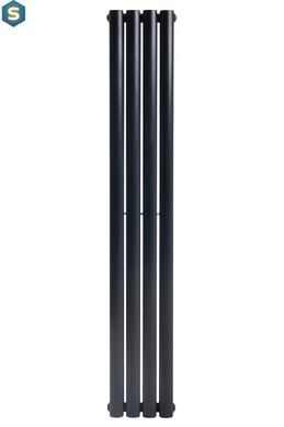 Вертикальный дизайнерский радиатор отопления Arttidesign Rimini II 4/1500/236/50 чёрный матовый, Черный матовый