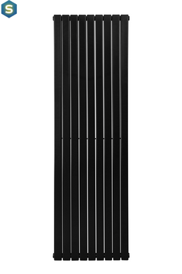 Дизайнерський радіатор Betatherm Blende 2 H-1800 мм, L-504 мм з нижнім підключенням B2V 2180/09 9005М 99, Черный матовый