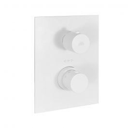Термостат для душу на 3 споживача Paffoni Light з металевою накладкою white matt LIQ519BO/M, Белый матовый