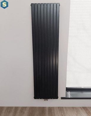 Дизайнерський радіатор Betatherm Blende 2 H-1800 мм, L-504 мм з нижнім підключенням B2V 2180/09 9005М 99, Черный матовый