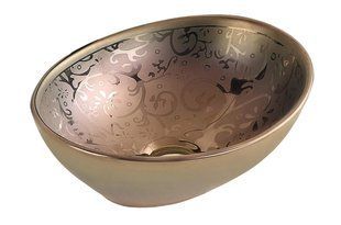 Умивальник Mexen Elza gold Pattern із візерунком накладної MEX-21014053, Золотий