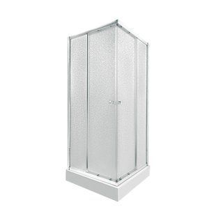 Набор: Qtap душевая кабина Presto CRM1088SP5 Pear 1970x800x800 мм + поддон Tern 308812C 80x80x12 см с сифоном, Хром, Универсальная, матовый