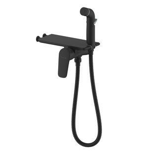 Набір гігієнічного душу прихованого монтажу Imprese Perla з полицею black matt f03708010CA, Черный матовый