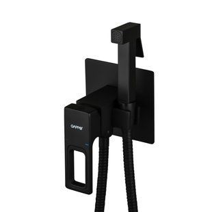 Набор гигиенического душа скрытого монтажа Gappo черный 1/8 G7217-6, Черный матовый