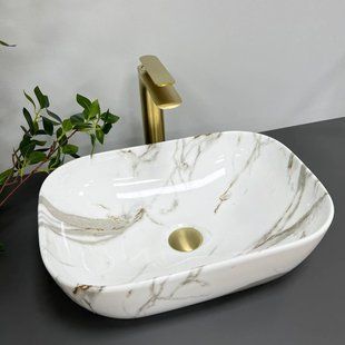 Умивальник (раковина) VBI RAVENNA AIAX GLOSSY накладний, Мармур