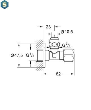 Вентиль запорный 1/2" Grohe 2201700M