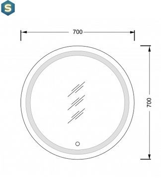 Зеркало Мойдодыр с LED подсветкой Sunny 70x70 S с сенсором, Белый
