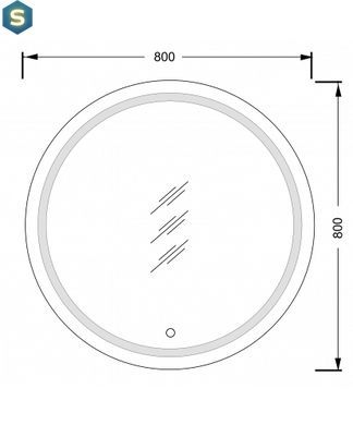 Зеркало Мойдодыр с LED подсветкой Sunny 80x80 S с сенсором, Белый