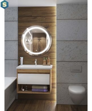 Зеркало Мойдодыр с LED подсветкой Sunny 80x80 S с сенсором, Белый