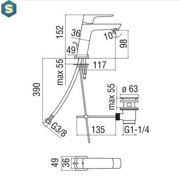 Змішувач для умивальника Nobili Acquaviva VV103118/1CR, Хром