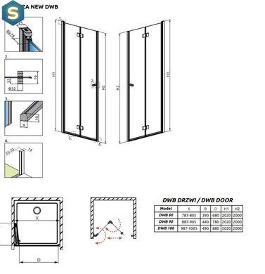Душевая дверь Radaway Essenza New DWB 90 см 385076-01-01L