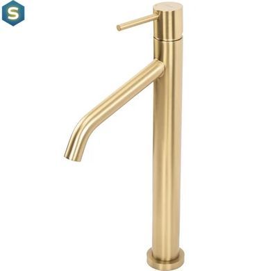 Смеситель для умывальника Rea Level brushed gold высокий REA-B6217, Золотой