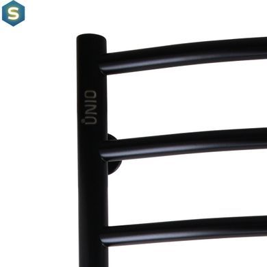 Полотенцесушитель водяной Unio LDE W 1200-500-12 BLK Лесенка Дуга Элит черный, Черный матовый