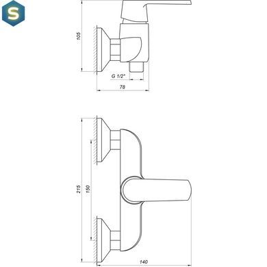 Смеситель для душа Globus Lux Laguna GLA-0105, Хром