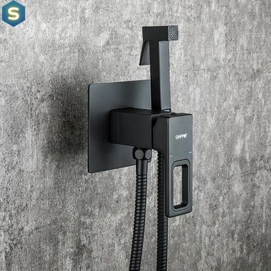 Набор гигиенического душа скрытого монтажа Gappo черный 1/8 G7217-6, Черный матовый