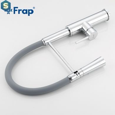 Смеситель для кухни гибкий гусак U гайка серый/хром &Oslash;40 Frap 1/10 F4452-6, Каппучино