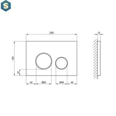 Клавіша змиву Qtap Nest QT0111M11111SAT, Хром матовий