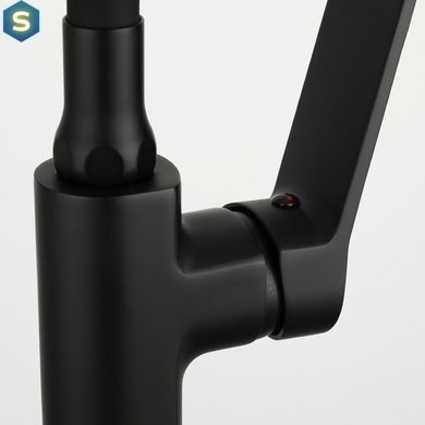 Смеситель для кухни Frap F4462 с гибким изливом, черный, Черный матовый