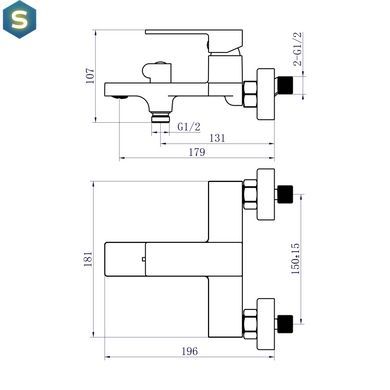 Змішувач для ванни Qtap Gemini (з душовим гарнітуром) QTGEM259CRW45683 Chrome/White, Білий