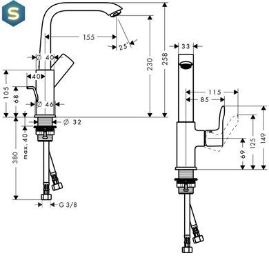 Смеситель для раковины Hansgrohe Metris EcoSmart 31087000