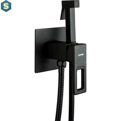Набор гигиенического душа скрытого монтажа Gappo черный 1/8 G7217-6, Черный матовый