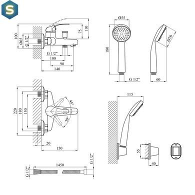 Змішувач для ванної Agua Leon-C060 CV014928, Хром