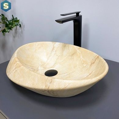 Умывальник VBI Rotello beige onyx matt накладной VBI-017103, Бежевый
