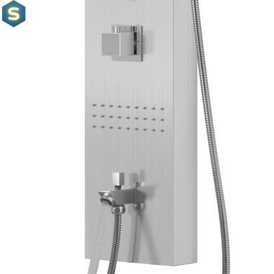 Душова панель Corsan Neo inox з виливом та термостатом S060TSLW, Нержавіюча сталь