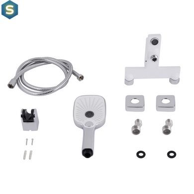 Змішувач для ванни Qtap Gemini (з душовим гарнітуром) QTGEM259CRW45683 Chrome/White, Білий