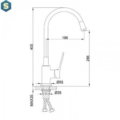Смеситель для кухни Frap F4462 с гибким изливом, черный, Черный матовый
