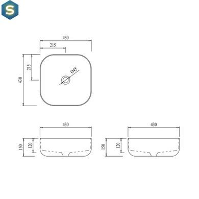 Умивальник Qtap Kolibri 430х430х150 White QT1011K396WN, Білий