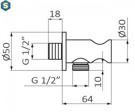 Шланговое під'єднання GRB Hydro 050066, Хром