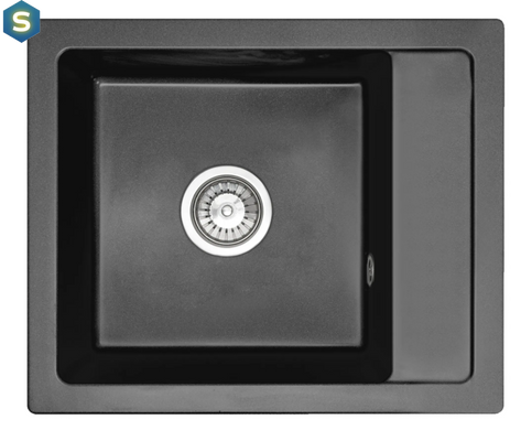 Кухонная мойка гранитная Rea Rino black ZLE-00103, Черный/золото