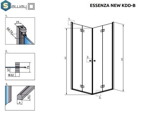 Душова кабіна Radaway Essenza New KDD-B 80Lx90Rx200 385070-01-01L+385071-01-01R