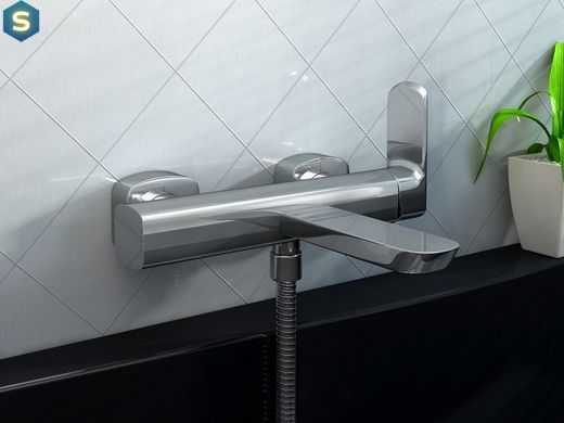 Смеситель для ванны Kohlman Foxal chrome настенный KPL-QW110F, Хром