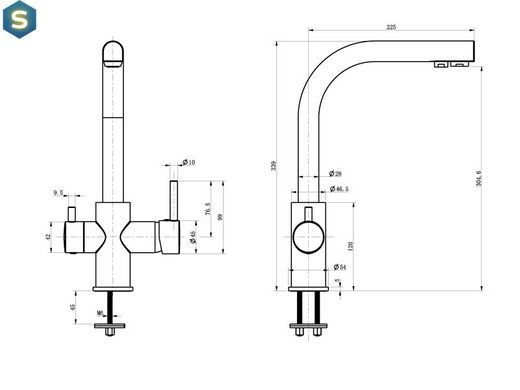 Змішувач для кухні Asignatura Twin Standart 80540600, Хром