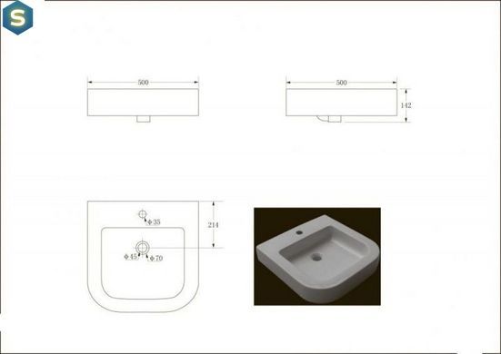 Раковина Devit Optima 1512130 500x500x145, біла, Білий