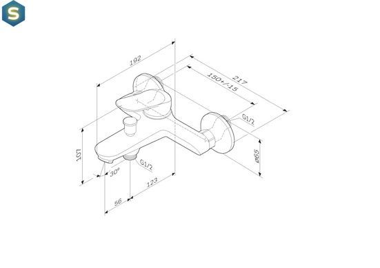 Смеситель для ванны Am.Pm Sunny хром F85C10000, Хром