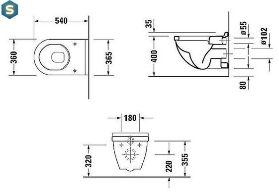 Унітаз підвісний Duravit Starck 3 42000900A1 з кришкою Soft Close, Білий
