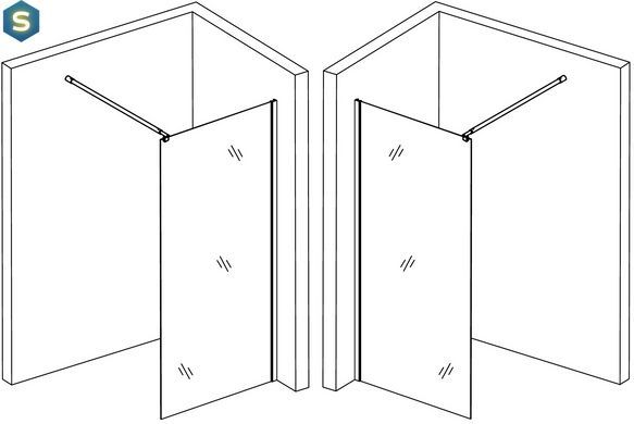 Душевая перегородка Bravo Lega 120ТB 120x200 см черный мат, Универсальная, прозрачный, черный матовый