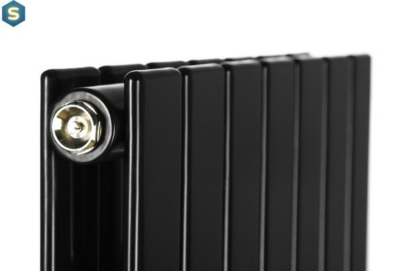 Дизайнерський радіатор Betatherm Blende 2 H-1800 мм, L-504 мм з нижнім підключенням B2V 2180/09 9005М 99, Черный матовый
