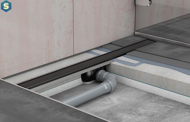 Канал с горизонтальным фланцем ACO ShowerDrain C Black 9010.91.00 (585 мм)
