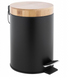 Кошик для сміття Yoka Bin Black Bamboo 3л. для ванної кімнати CH.BIN-BLK, Черный матовый
