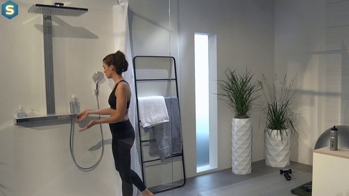 Душова система Hansgrohe Rainmaker Select Showerpipe 460 2jet з термостатом хром/білий 27109400