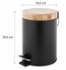 Кошик для сміття Yoka Bin Black Bamboo 3л. для ванної кімнати CH.BIN-BLK, Черный матовый