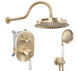 Душевая система Rea Serra brushed gold + BOX скрытого монтажа REA-B1149, Золотой