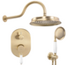 Душевая система Rea Serra brushed gold + BOX скрытого монтажа REA-B1149, Золотой
