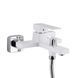 Змішувач для ванни Qtap Gemini (з душовим гарнітуром) QTGEM259CRW45683 Chrome/White, Білий