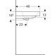 Умывальник Geberit Smyle Square 120x48 на 2 смесителя 500.253.01.1, Белый